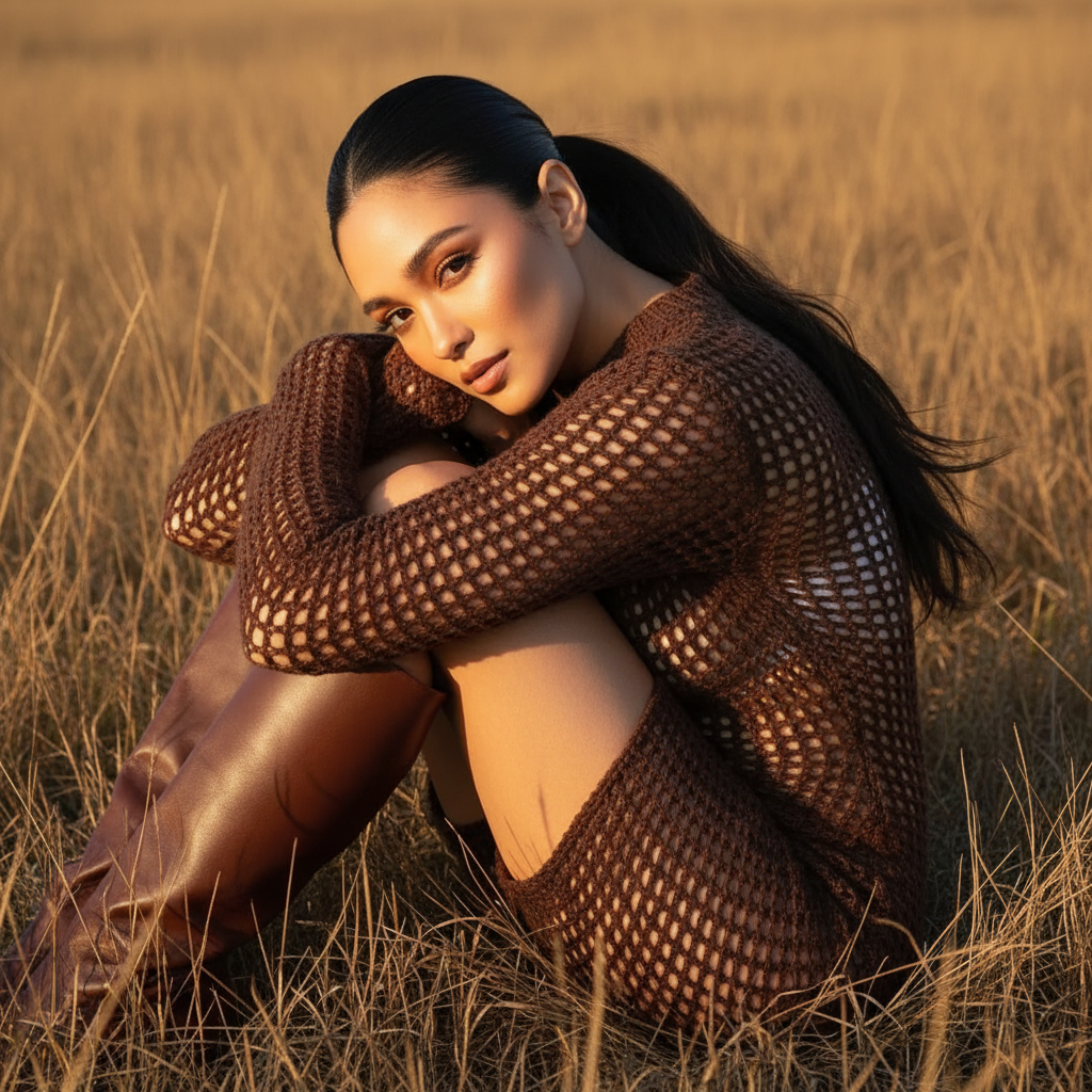 AI-фото: Use the uploaded reference image as the primary composition reference. Preserve the woman's exact fa...